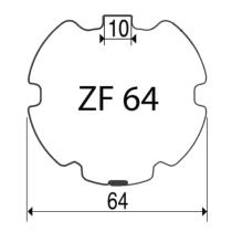 Embout de tube ZF 64 crabot Tige ronde 16 mm