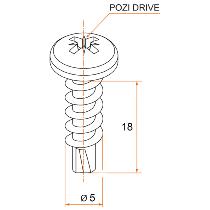 Vis inox autoperceuse tête bombée  5 x 18 mm