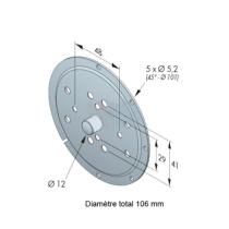 Support rond volet roulant coffre PVC thyssen