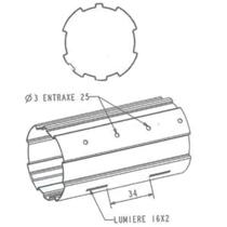 Tube axe enroulement ZF54 pour volet roulant